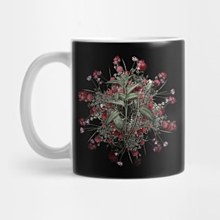 Vintage Maranta Arundinacea Flower Wreath Mug